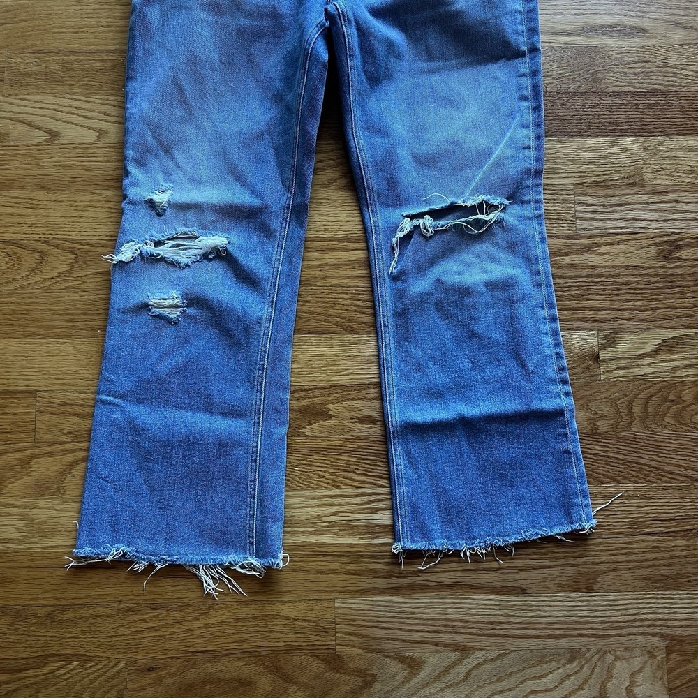 MOTHER The Tripper Ankle Fray Jeans Size 29 Blue Play Like A Pirate Wash Raw Hem - Picture 3 of 16